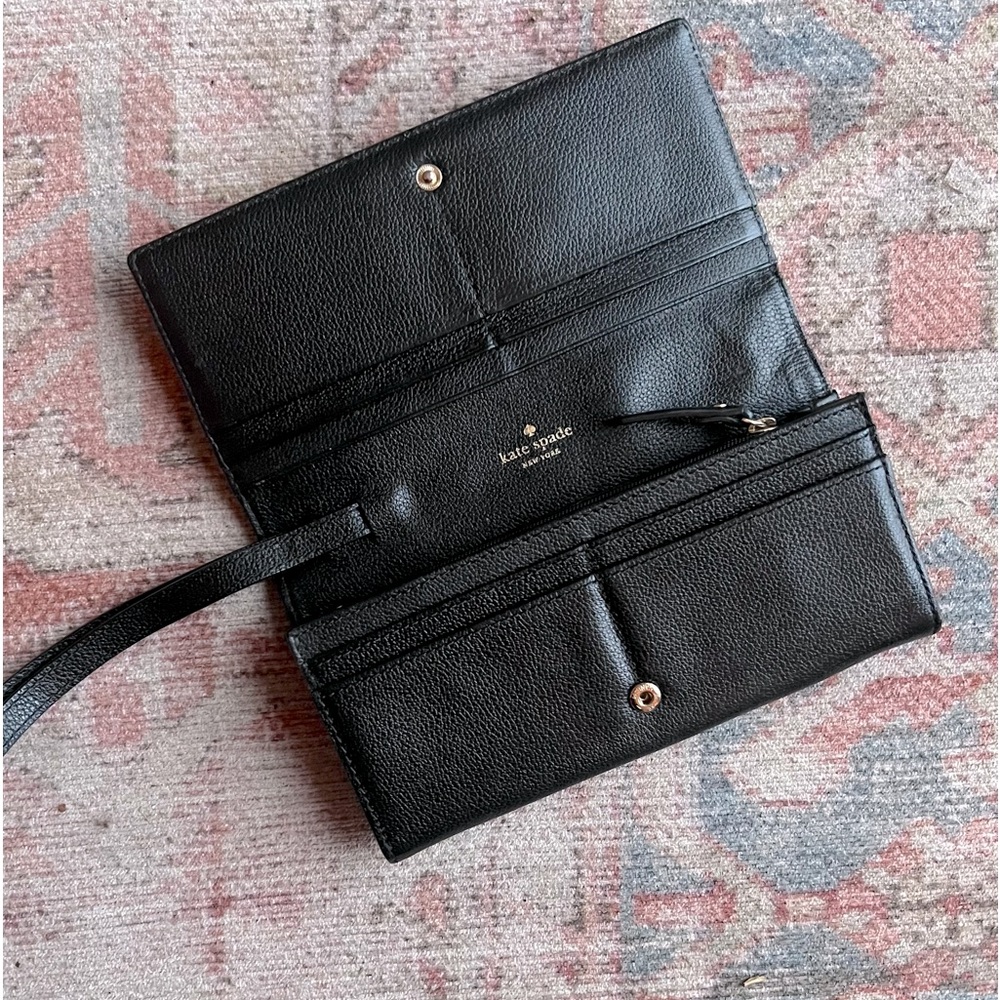 Kate Spade Black Bow Leather Wallet